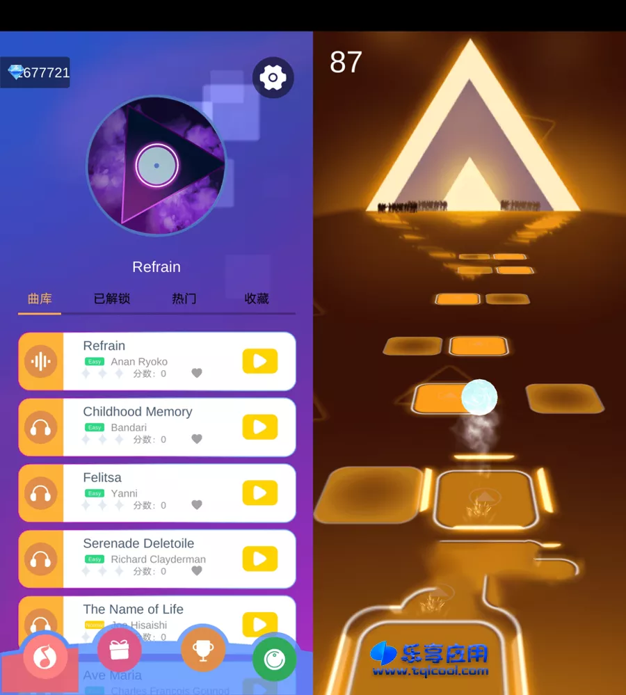 图片[1] - 安卓游戏 钢琴跳一跳 1.5 破解版下载 解锁无限钻石 - 乐享应用